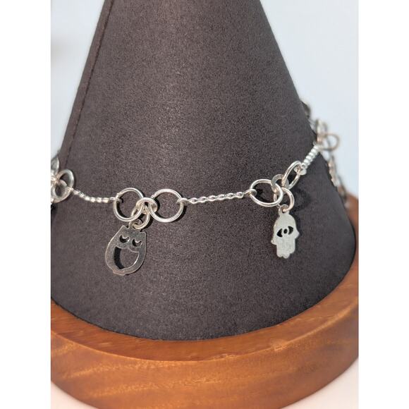 Marked 925 Mex Lucky Charm Silver Tone Bracelet - Picture 3 of 8